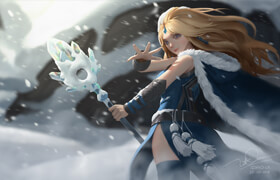 Artstation - Ice Princess Full video process + Brushes by Dao Trong Le