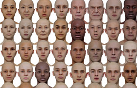 3D Scan Store - Male and Female 3D model Bundle 48x Head Scans