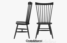 Crate &amp; Barrel - Marlow II Black Wood Dining Chair