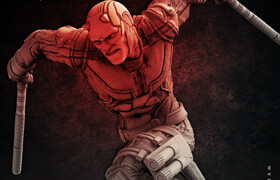 Cgtrader - Wicked Marvel Netflix Daredevil Sculpture 3D print model