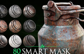 Artstation - 80 High-Detail Smart Mask - Texturing Essential  substance painter - MEGA PACK - 材质贴图