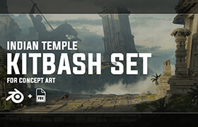 Artstation - Indian Temple - Kitbash Set - 3dmodel