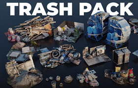Artstation - Trash Pack V01 V02 V03 V04 - 3D Scanned Kitbash Assets - 3dmodel