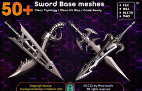 Artstation - 50 SWORD BASE MESH - 3dmodel    ​