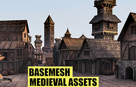 ArtStation - BaseMesh 89 MEDIEVAL Assets + Texture Vol.1 - 3dmodel