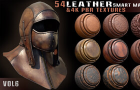 Artstation - 54 leather smart materials - 材质贴图    ​