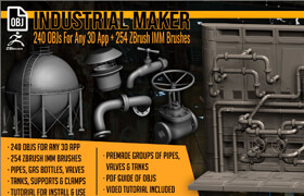 Artstation - Industrial Maker 240 OBJs and 254 ZBrush IMM Brushes