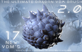 Artstation - The Ultimate Dragon Scale VDM Brush Pack 2 - zbrush笔刷