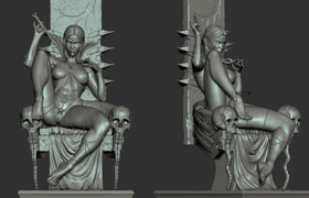 ArtStation - Throne Lady Statue 3D Print Model