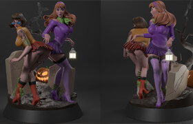 Studio3dprint - Daphne and Velma Graveyard - 3D Print Model