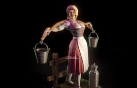 Cgtrader - Anna - The milkmaid 3D print model