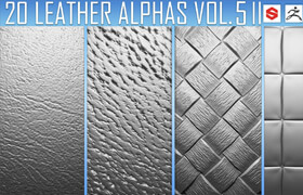Artstation - 20 Leather Alphas Vol.5 (ZBrush, Substance, 2K)