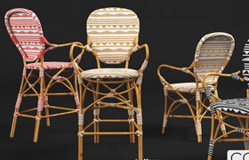Free 3D Model Amalfi Striped Bistro Chairs  Nguyen Minh Khoa