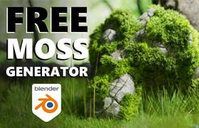 Free Download Blender – Mossify (Procedural HQ Moss Generator)