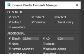 Corona Render Elements Manager