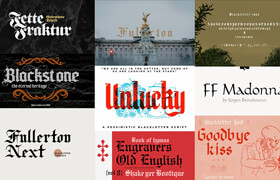 Blackletter Gothic ScriptTextura Display Fonts - 字体