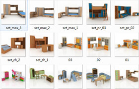 0至16岁的儿童家具三维模型
