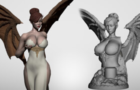 Patreon - Nation Rodera - Mystic Girl Succubus - 3D Print Model
