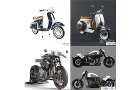 4辆3dsky网站的摩托车模型合集。