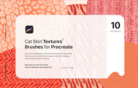 Designtemplateplace - Cat Skin Procreate Texture Brushes