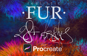 28 Realistic FUR Brushes for Procreate - 笔刷