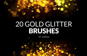 20 Gold Glitter Brushes