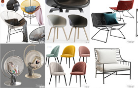20套3dsky网站的单人沙发椅子模型合集
