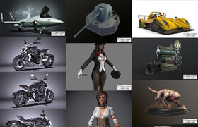 PBR Game & Cars 3D-Models Bundle 1 June 2024 65.3GB