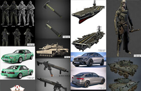 PBR Game & Cars 3D-Models Bundle 2 June 2024 23.7GB