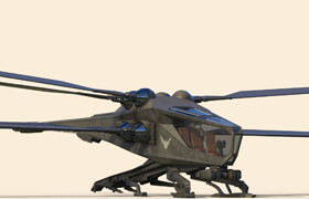 Ornithopter futuristic helicopter - 3d model