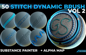 Artstation - Dynamic Brush - Stitches and Seam VOL 2 - 建模笔刷