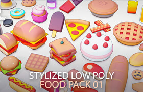 Stylized Low Poly Food Pack 01