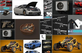 PBR Game Cars Sketchfab 3D-Models Bundle 2 August 2024