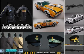 PBR Game Cars Sketchfab 3D-Models Bundle 3 August 2024