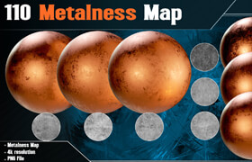 Artstation - 110 Metalness Map - Vol.21 ( 4K PNG ) - 材质贴图