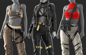 Artstation - 3 in 1 Outfits - Marvelous  CLO Project file + Video Process