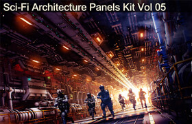 Artstation - Sci-Fi Architecture Panels Kit Vol 05 - 模型