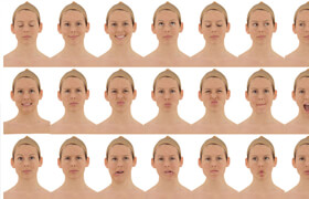 3D Scan Store - Female-04 All 36 Expression Scan Bundle