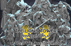 Lion Tower Miniatures - Collection 3D Printable Miniatures - 3d打印模型